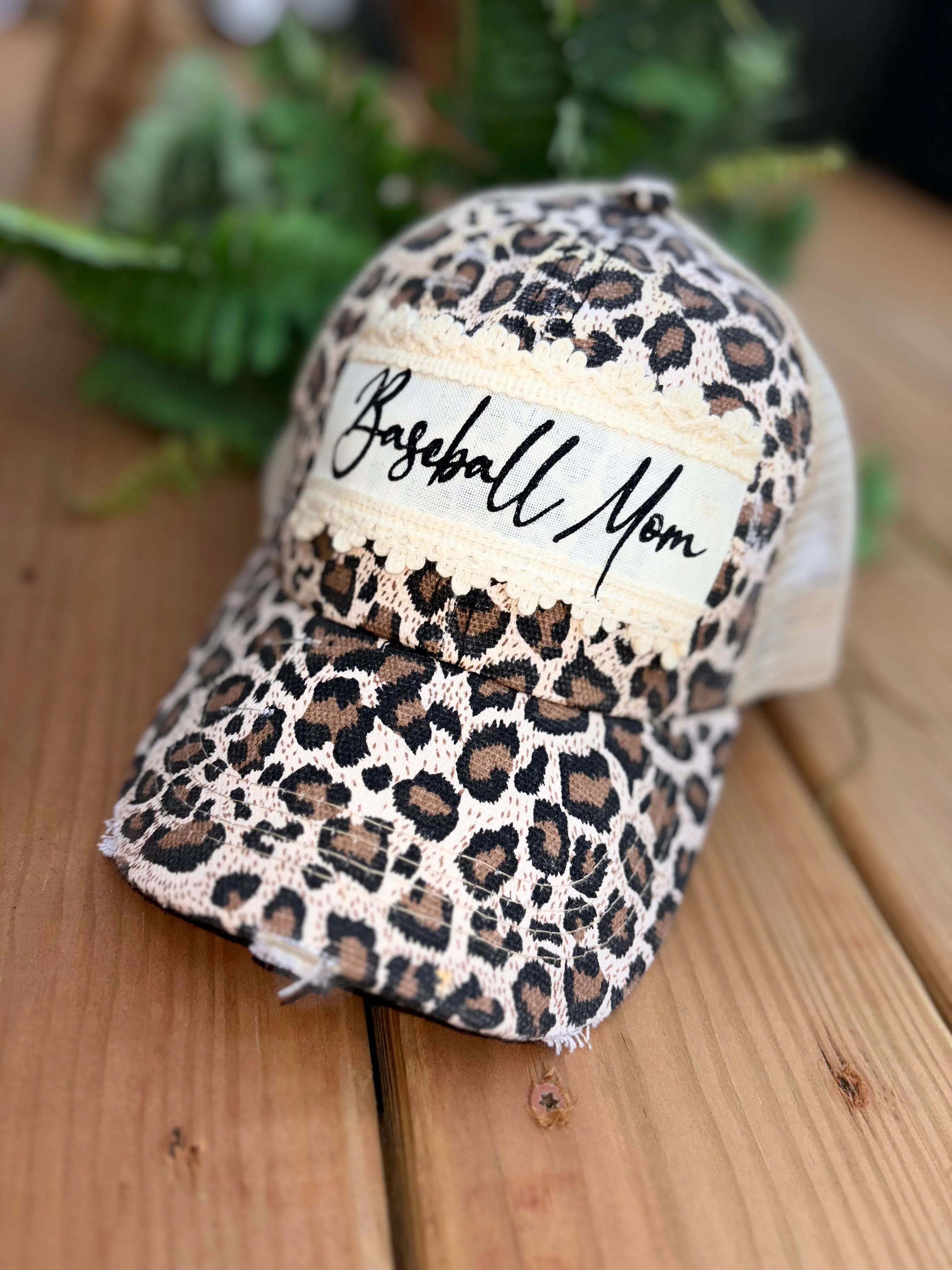 Sports hats Baseball mom leopard trucker hat Womens