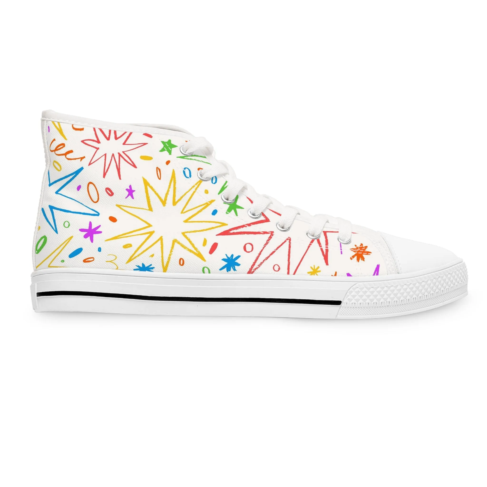 Stars and Confetti Women's High Top Sneakers