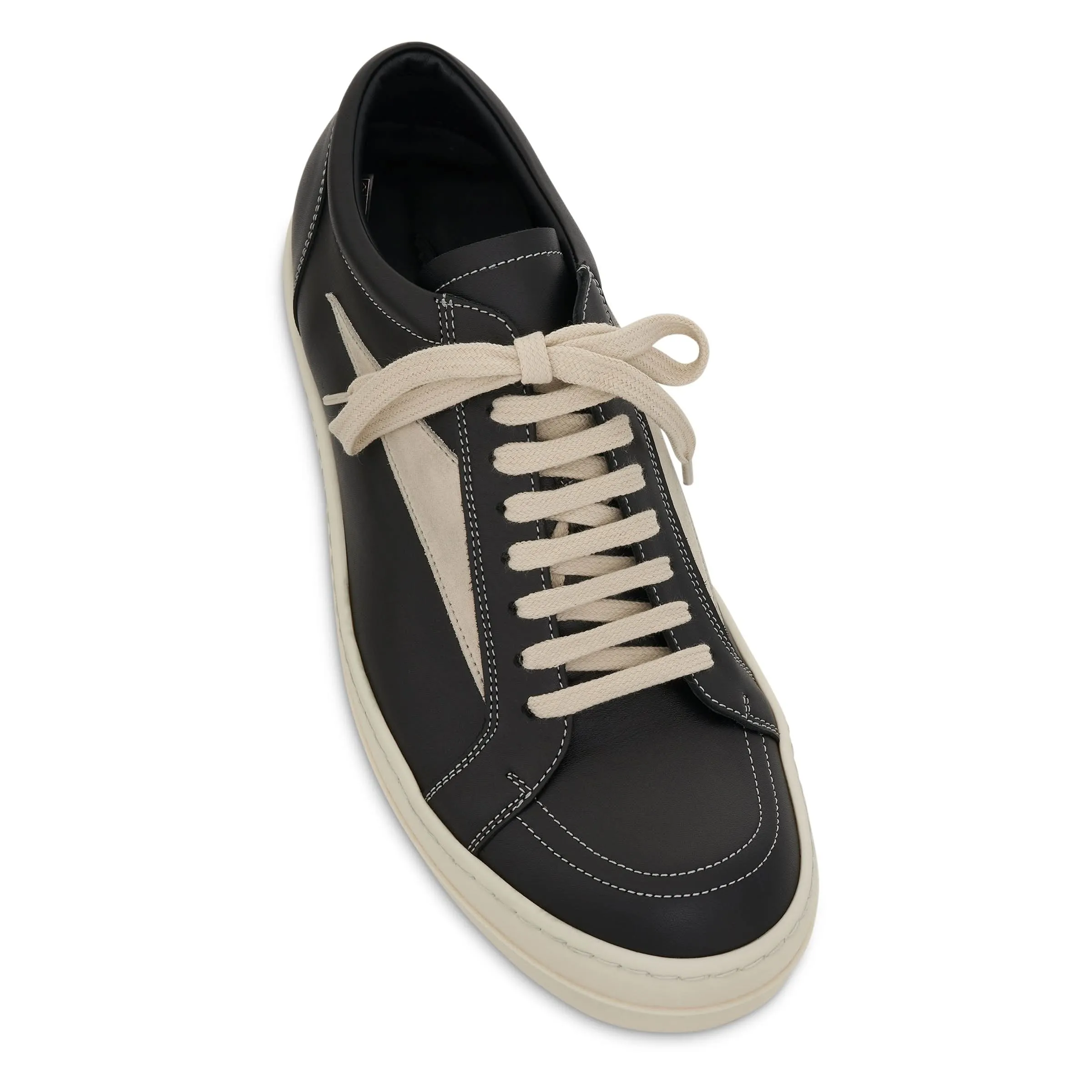 Strobe Vintage Leather Sneaker in Black/Pearl