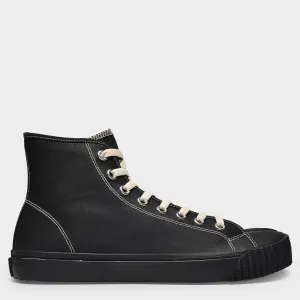 Tabi High Top Sneakers in Black Canvas