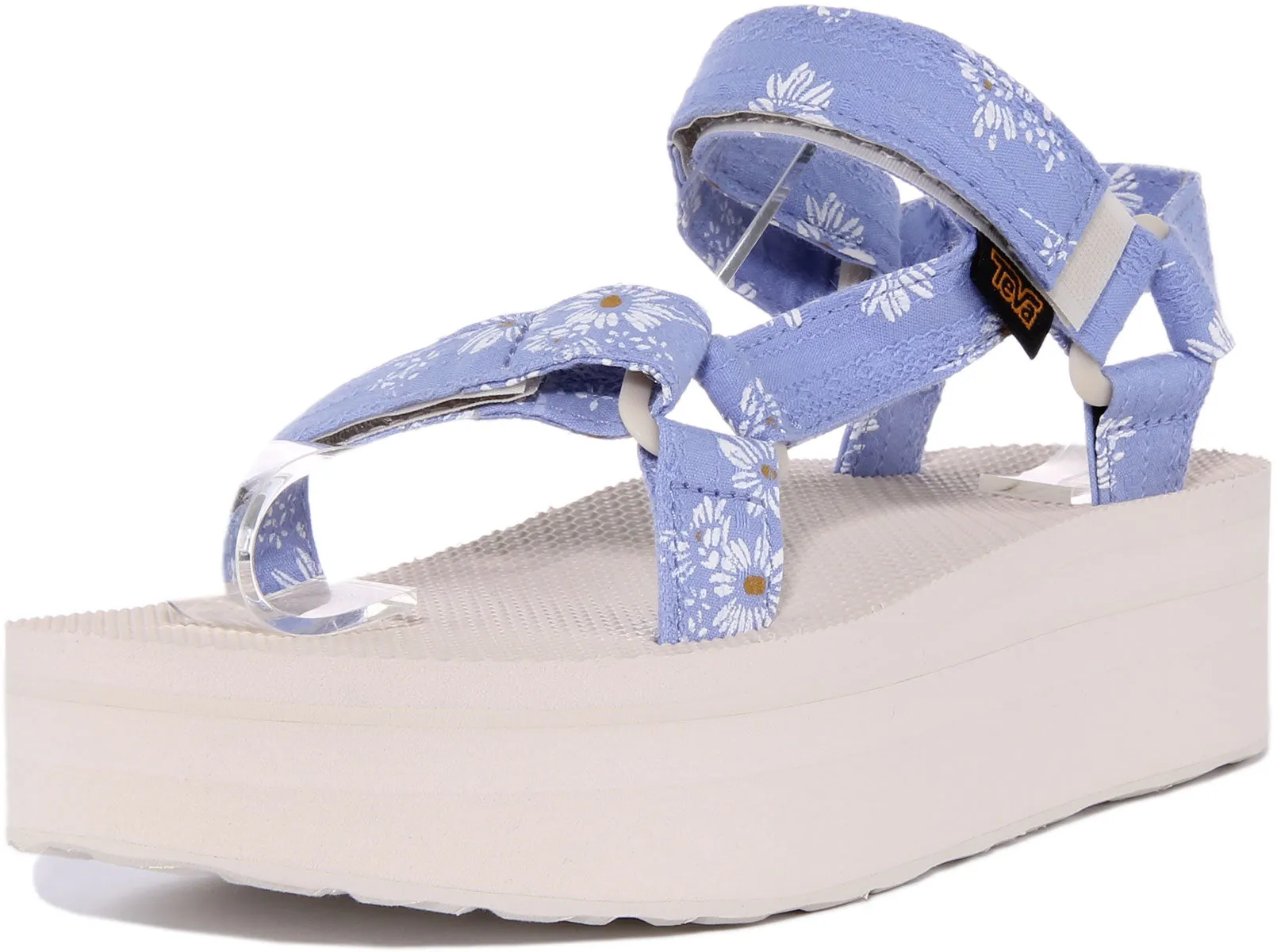 Teva Flatform In Blue Floral For Women