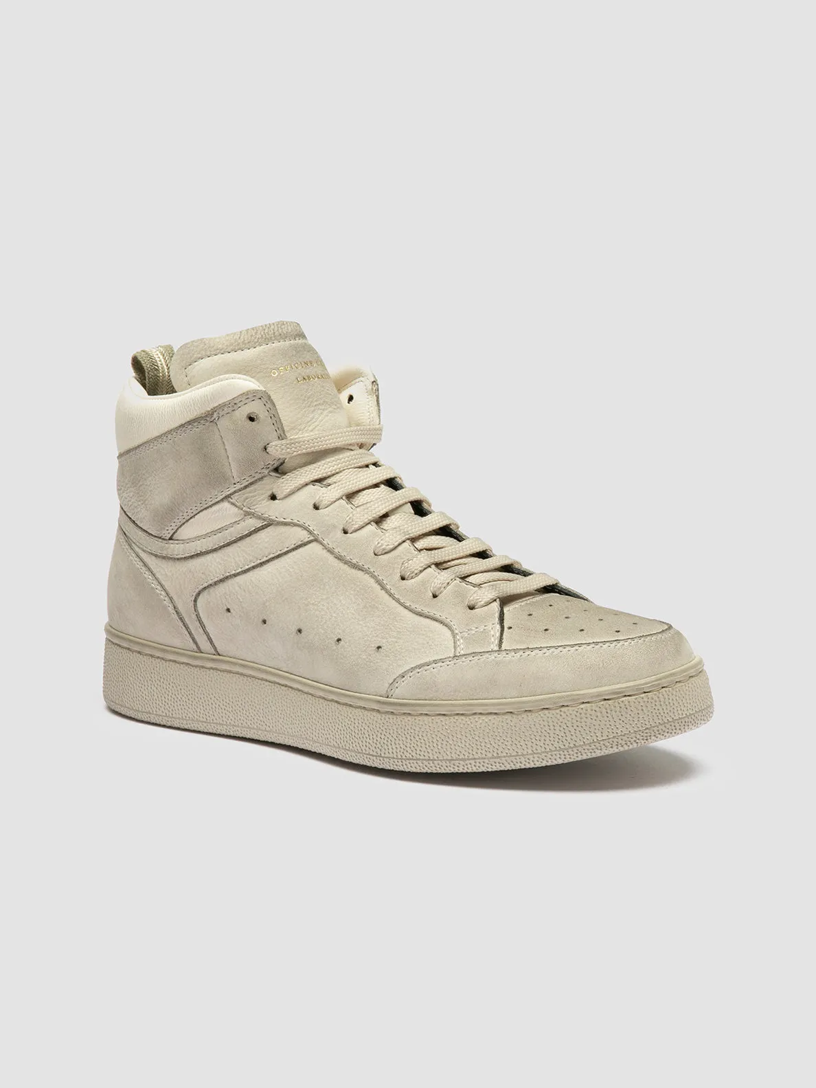 THE ANSWER 108 - Off White Nubuck High Top Sneakers