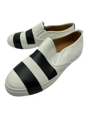 The Office of Angela Scott Shoe Size 9.5 White & Black Canvas Rubber Sneakers