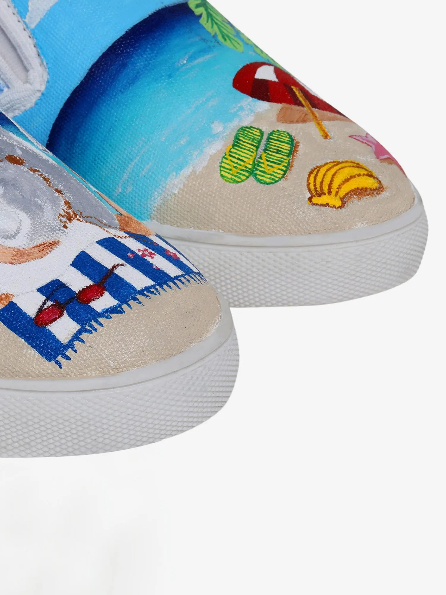 THE QUIRKY NAARI Beach Breeze Slipons for A Stylish Touch | Blue | 8 UK