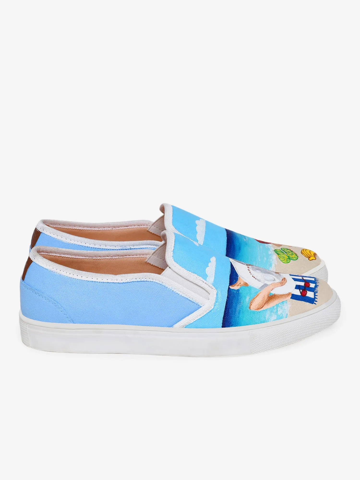 THE QUIRKY NAARI Beach Breeze Slipons for A Stylish Touch | Blue | 8 UK