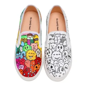 THE QUIRKY NAARI Color Me Up Slipons - Show Off Your Unique Flair | Multicolor | 7 UK