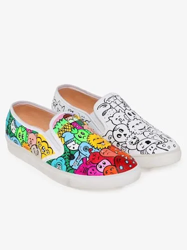 THE QUIRKY NAARI Color Me Up Slipons - Show Off Your Unique Flair | Multicolor | 7 UK