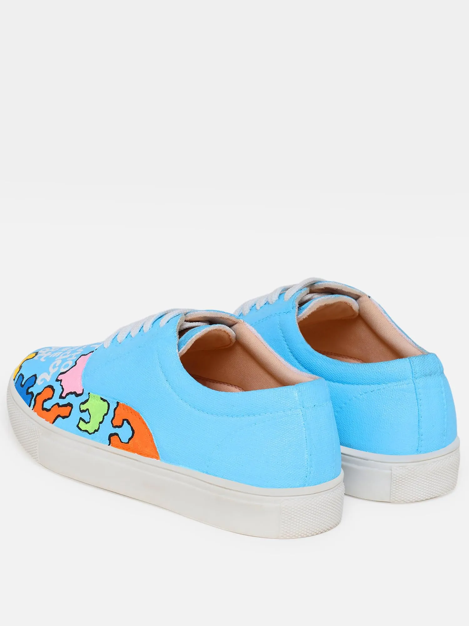 THE QUIRKY NAARI Wanderlust Sneakers Designed for Wanderlusts | Blue | 8 UK