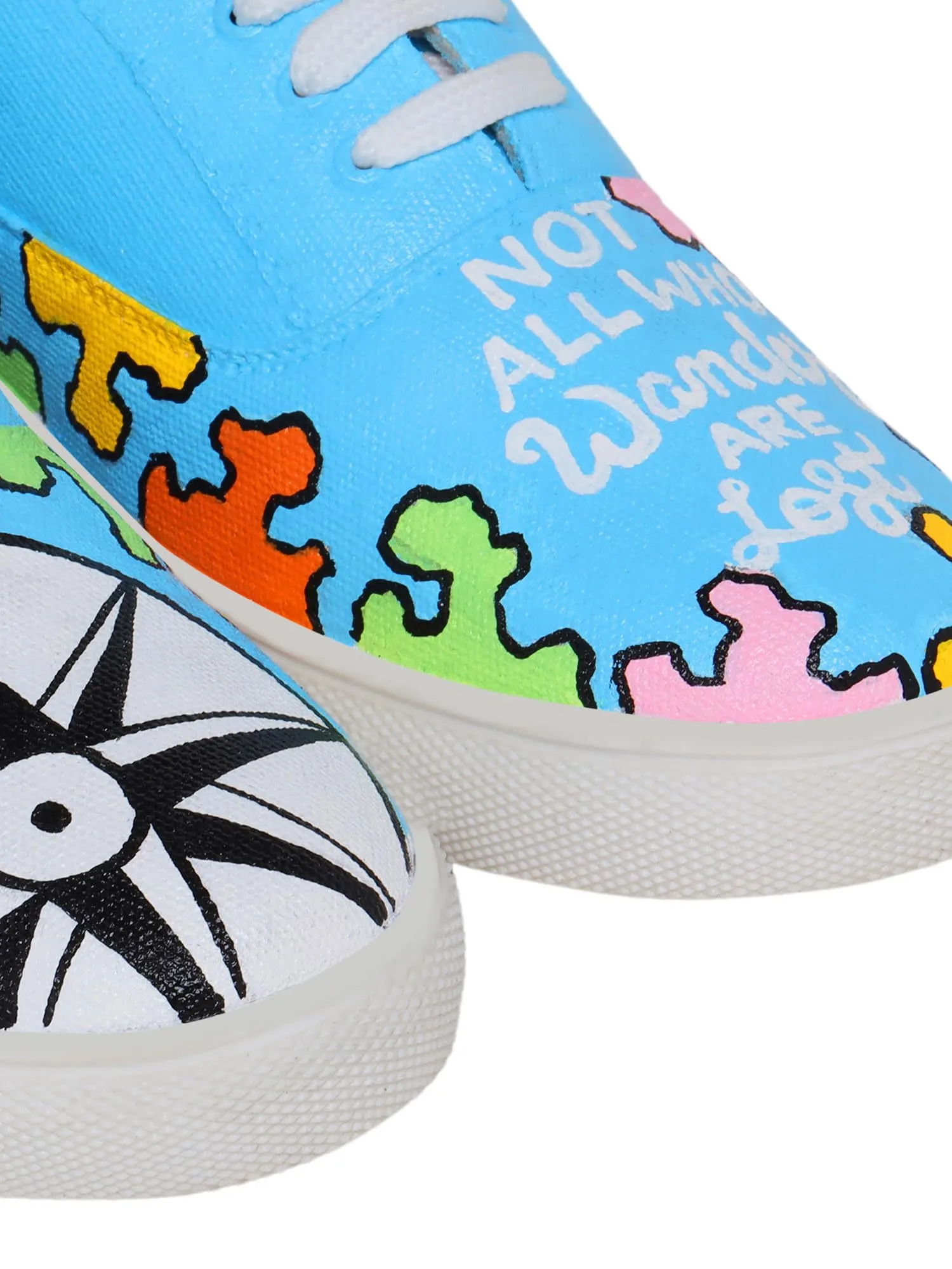 THE QUIRKY NAARI Wanderlust Sneakers Designed for Wanderlusts | Blue | 8 UK