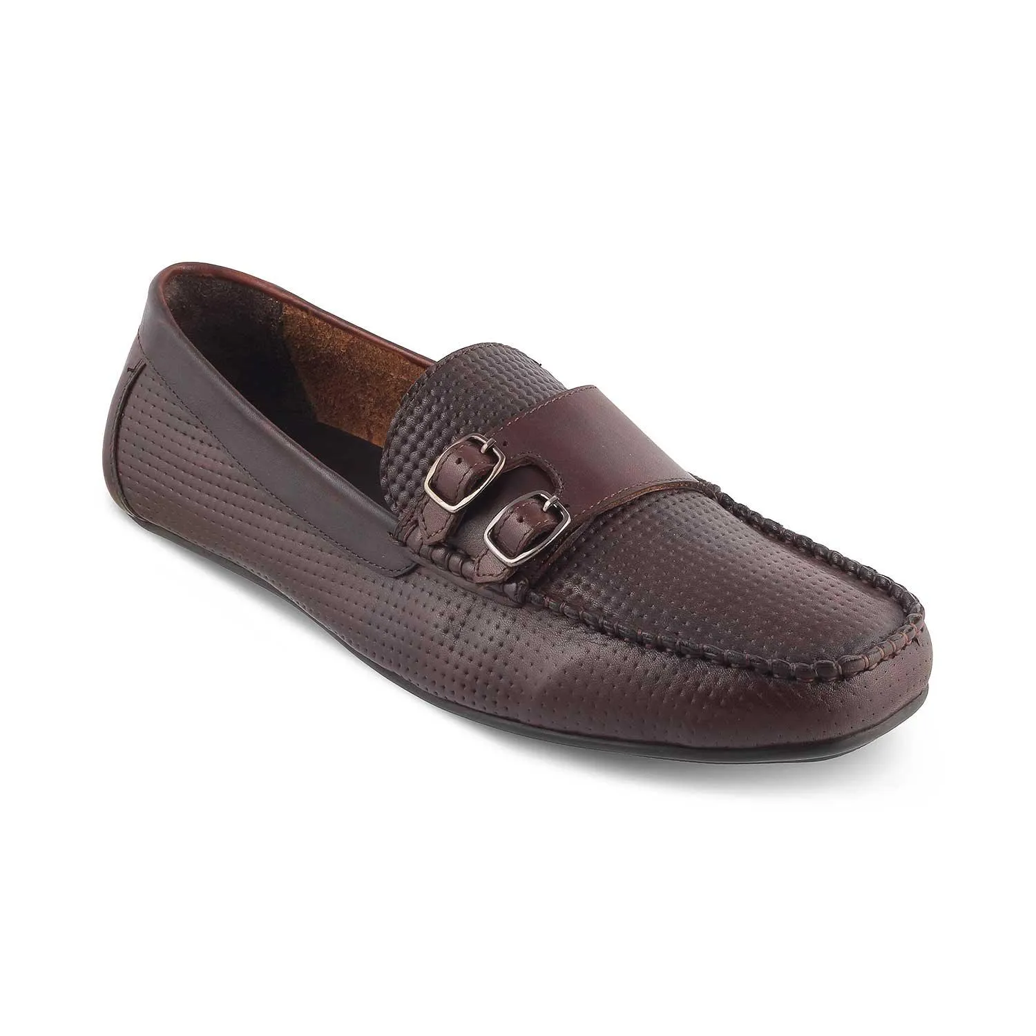 The Yosa Brown Men's Double Monk Shoes Tresmode