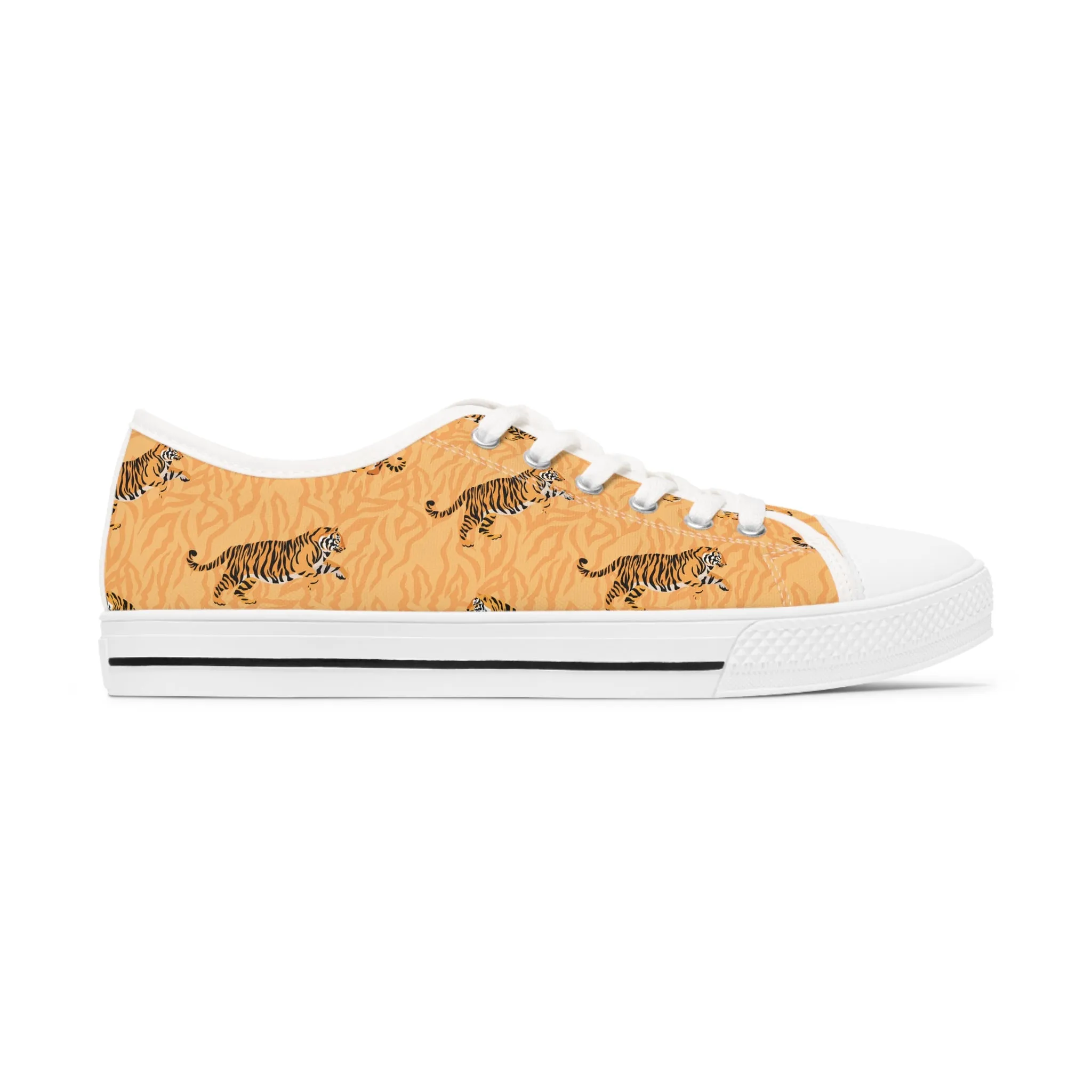 Tiger Pattern Women's Low Top Sneakers