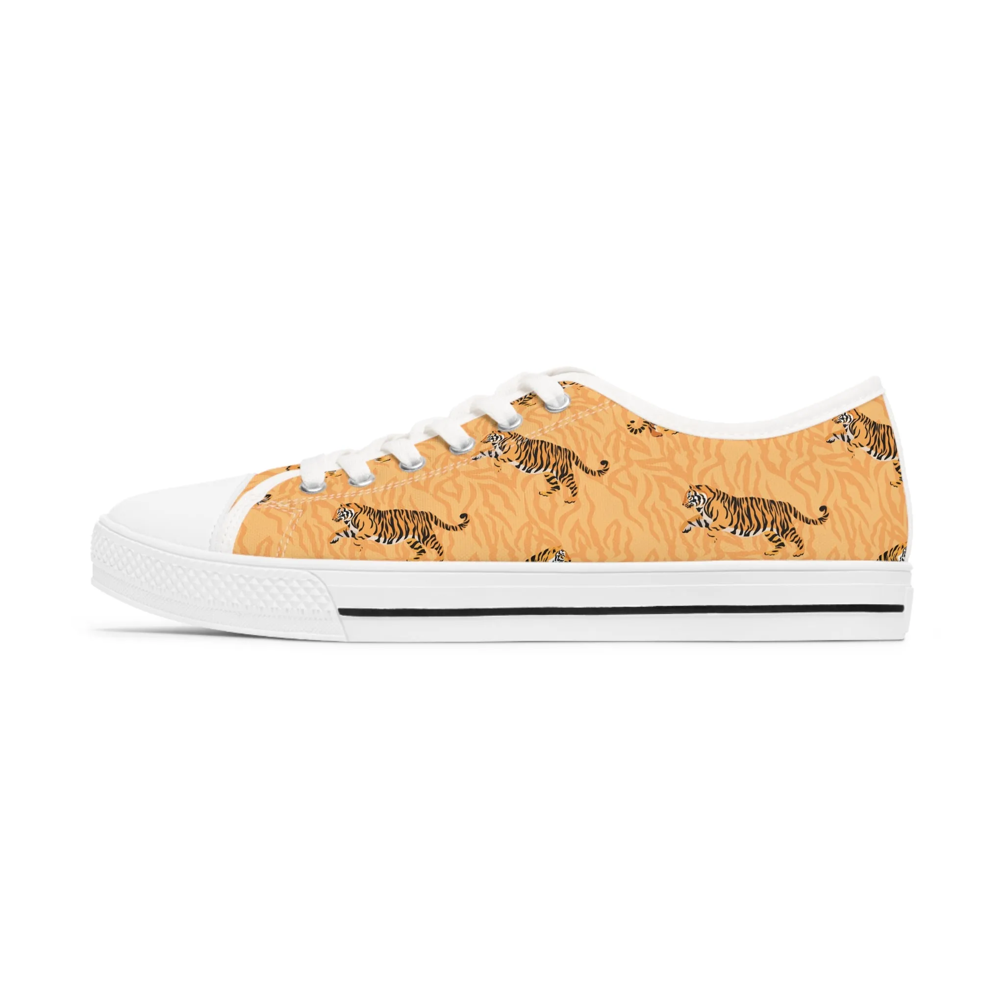 Tiger Pattern Women's Low Top Sneakers