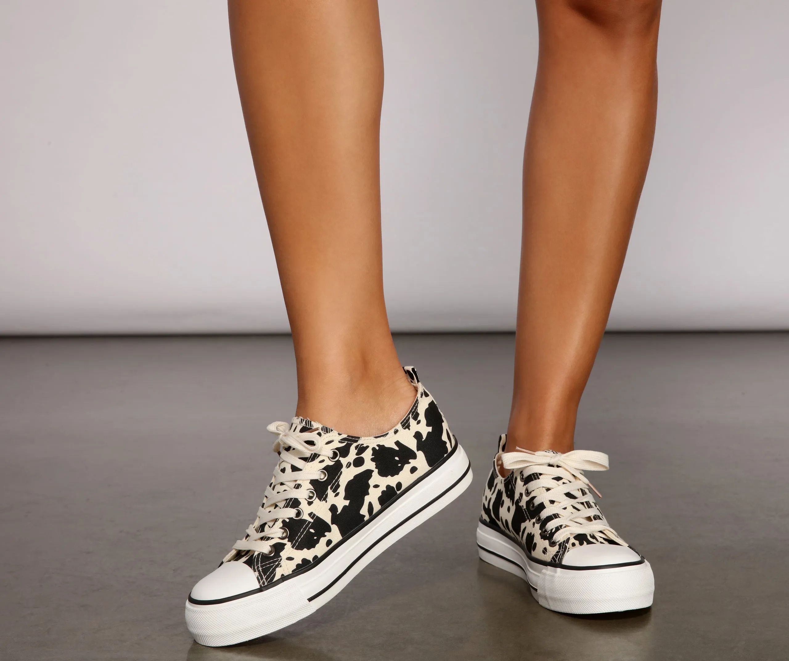 Trendy Cow Print Sneakers