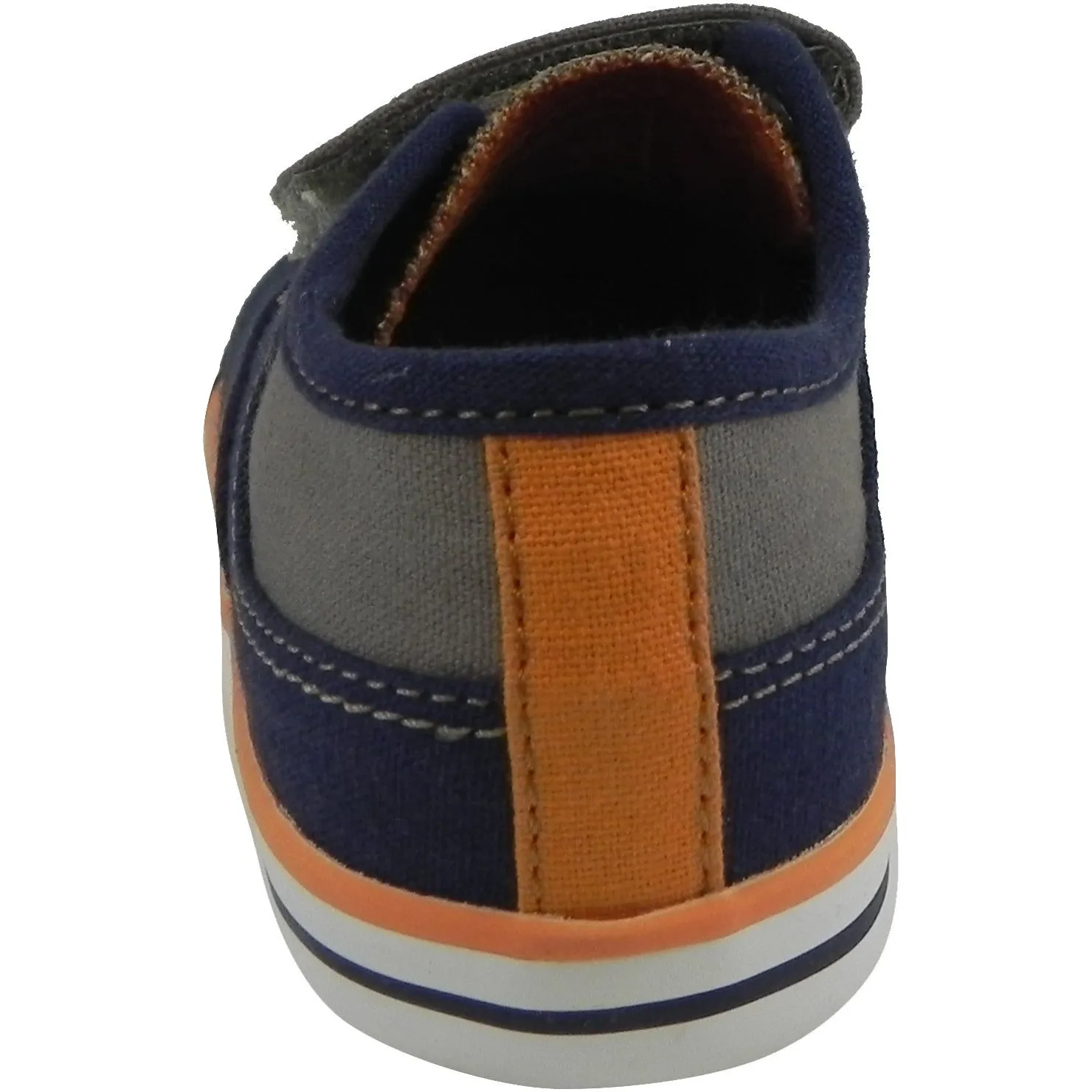 Umi Boy's Claud Canvas Double Hook and Loop Low Top Sneakers Navy/Taupe