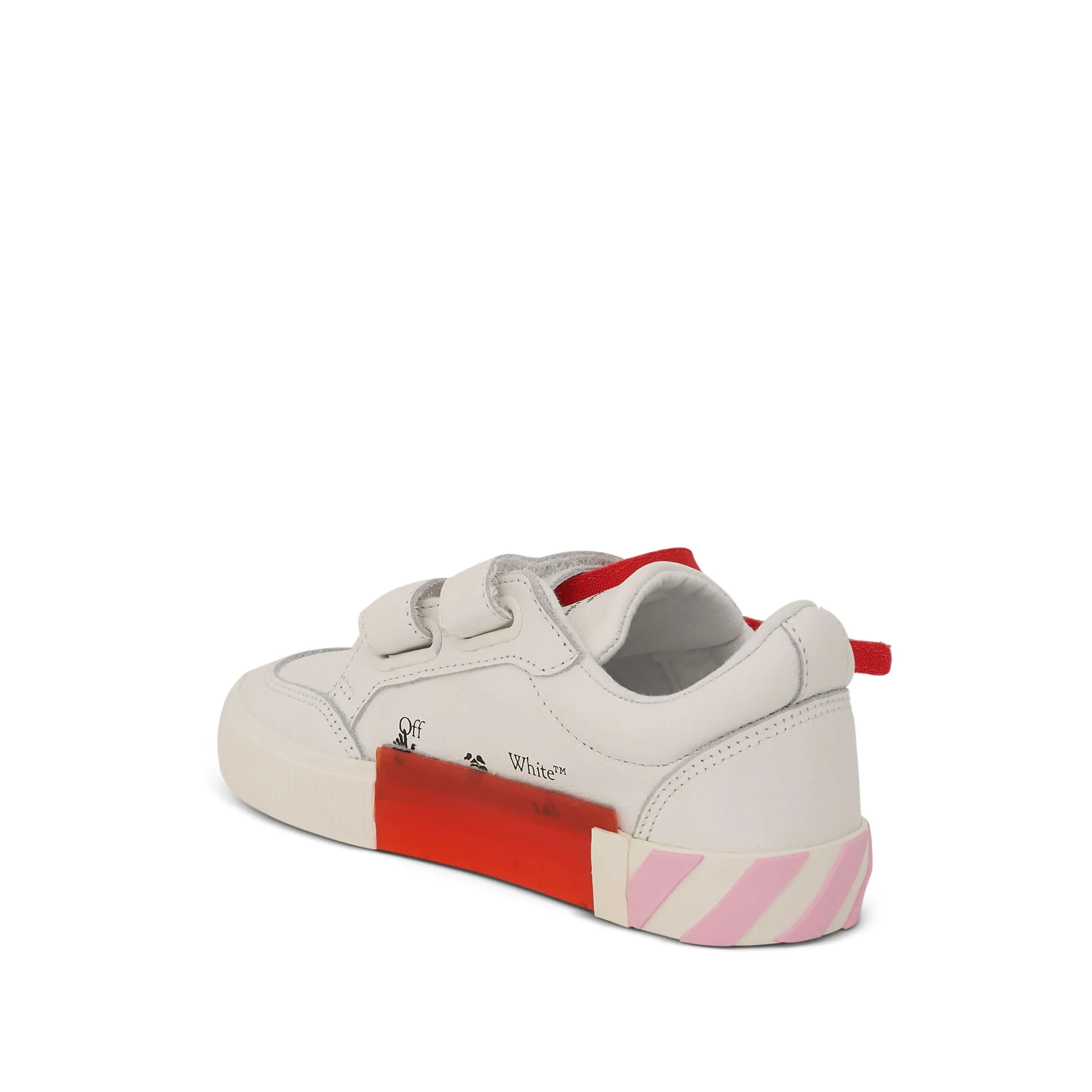 Velcro Vulcanized Sneakers in White/Pink