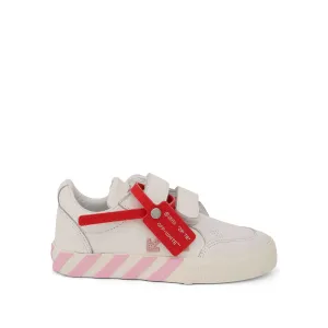 Velcro Vulcanized Sneakers in White/Pink