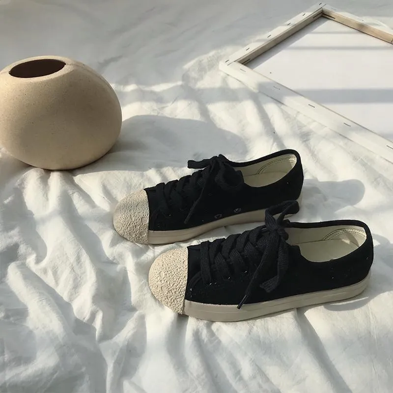 Velvet Lace Up Canvas Sneakers