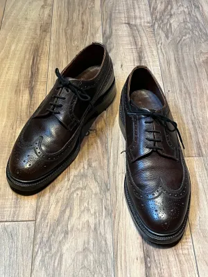 Vintage Dacks Brogue Wingtip Dark Brown Derby Shoes, Made in Canada, Size US Mens 9, EUR 42, SOLD