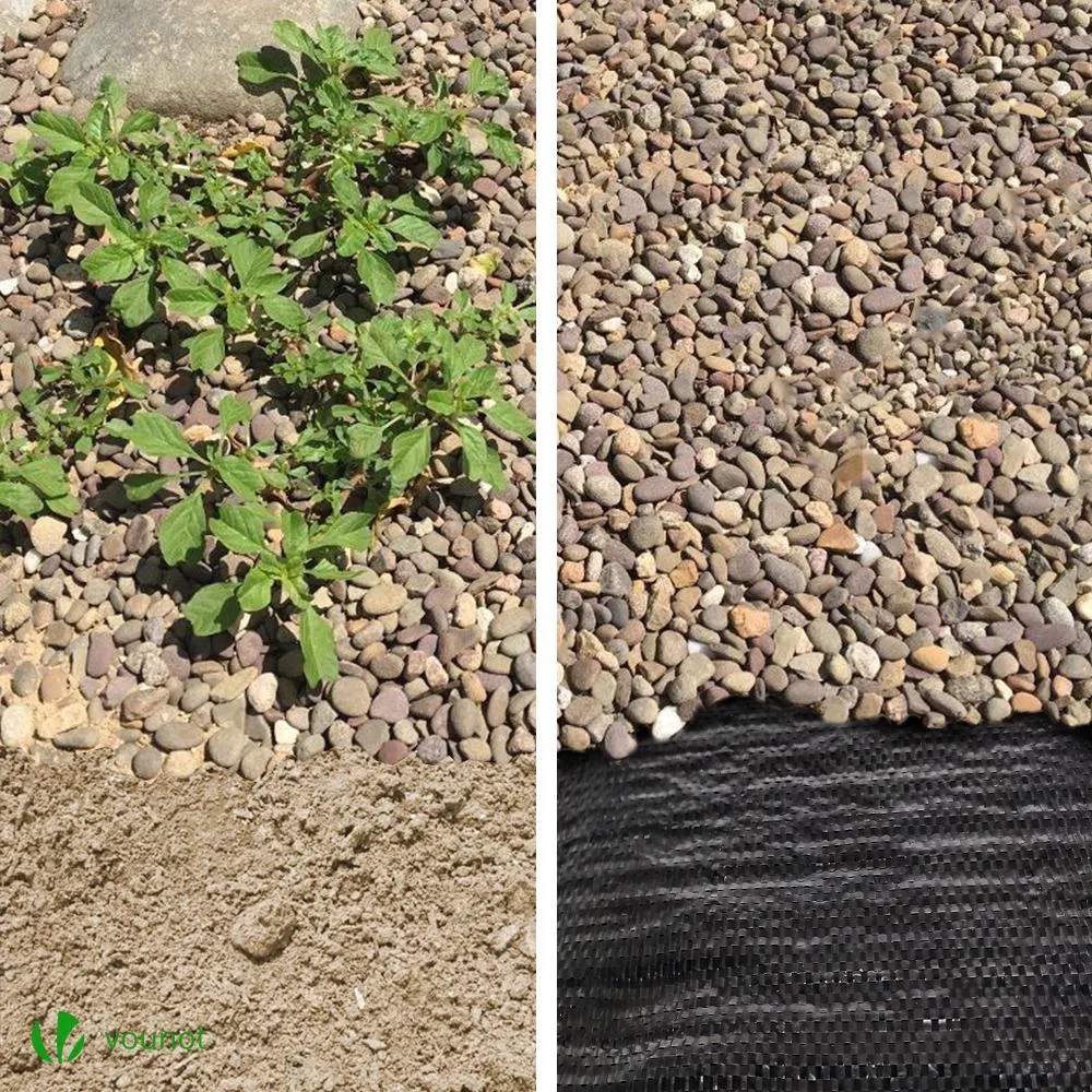 VOUNOT 2x10m Weed Control Fabric, Heavy Duty Landscape Ground Cover Membrane, Black