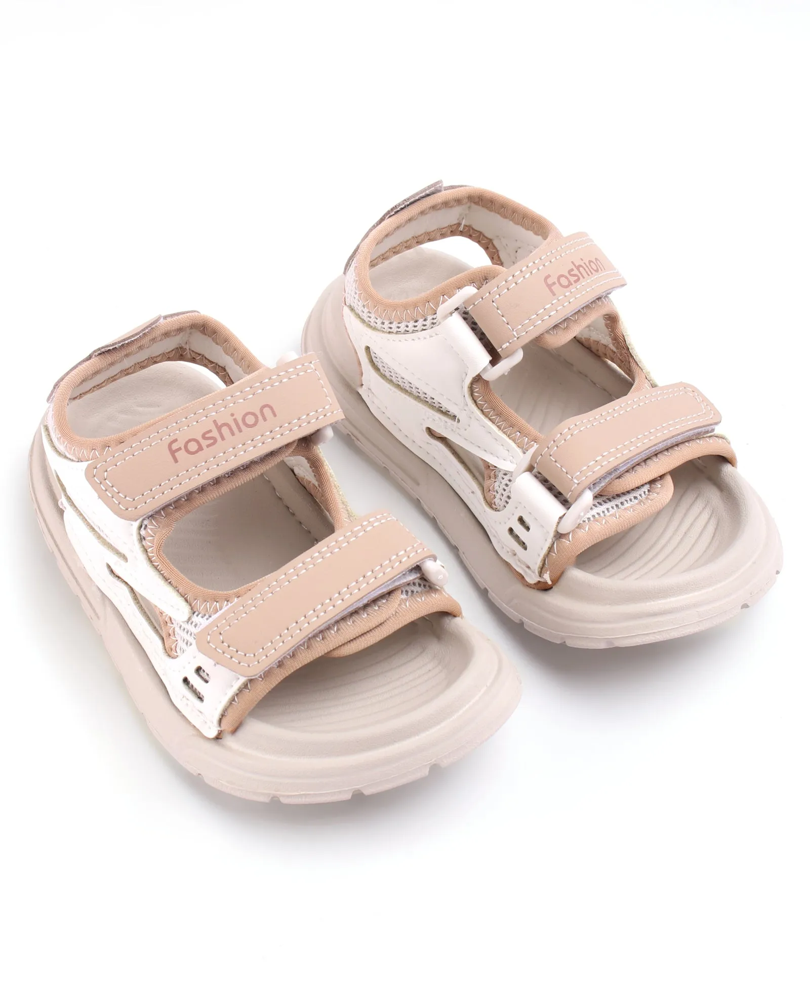 WAVES VELCRO CLOSURE SANDAL - BROWN