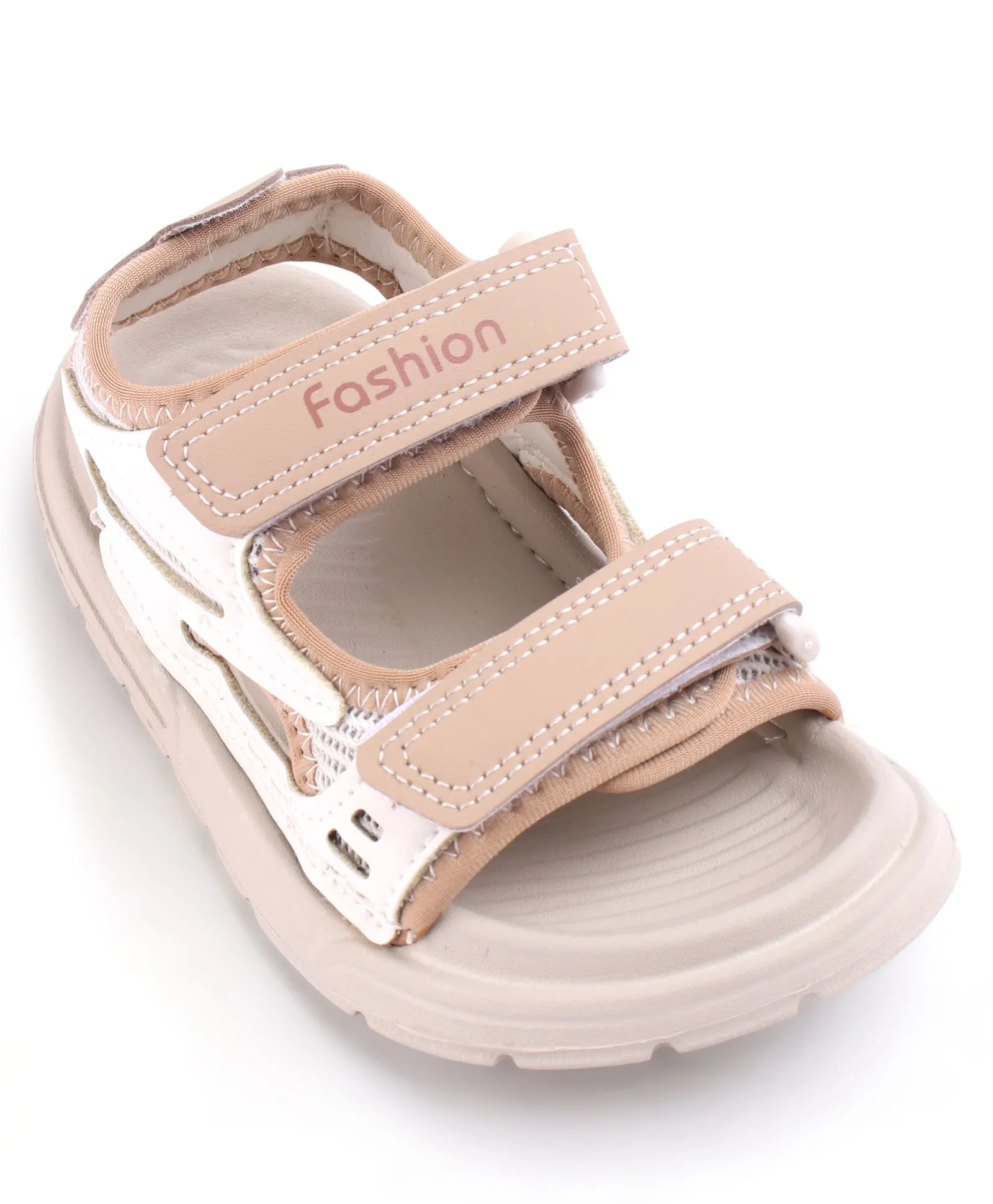 WAVES VELCRO CLOSURE SANDAL - BROWN