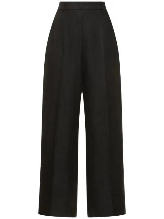 Weekend Max Mara   Malizia linen canvas wide pants 