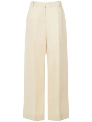 Weekend Max Mara   Malizia linen canvas wide pants 