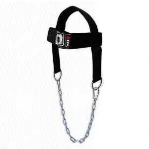 Weight Lifting Head Harness Foam Padded Strap with Matel Chain