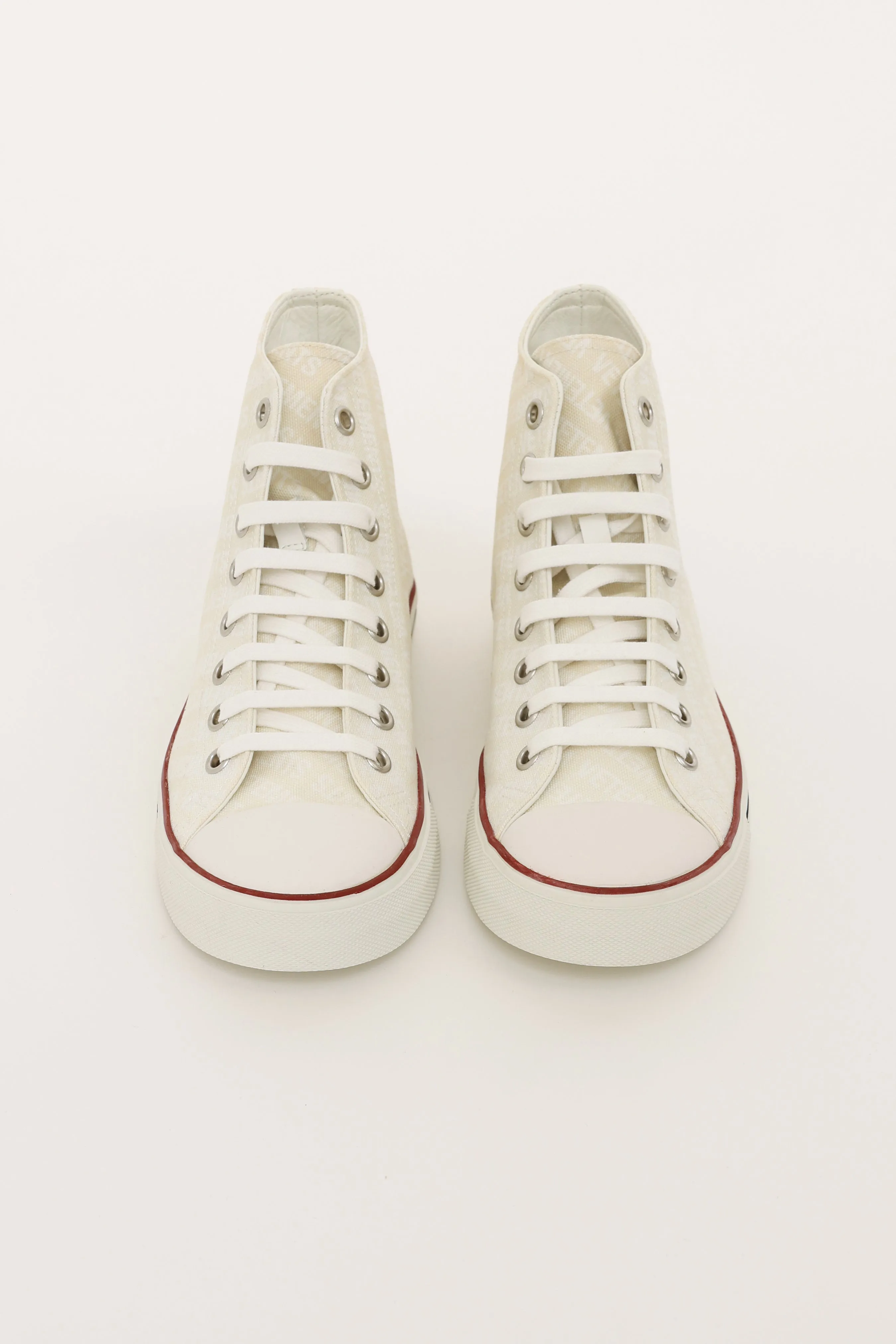 White Emoji Logo Canvas Sneakers