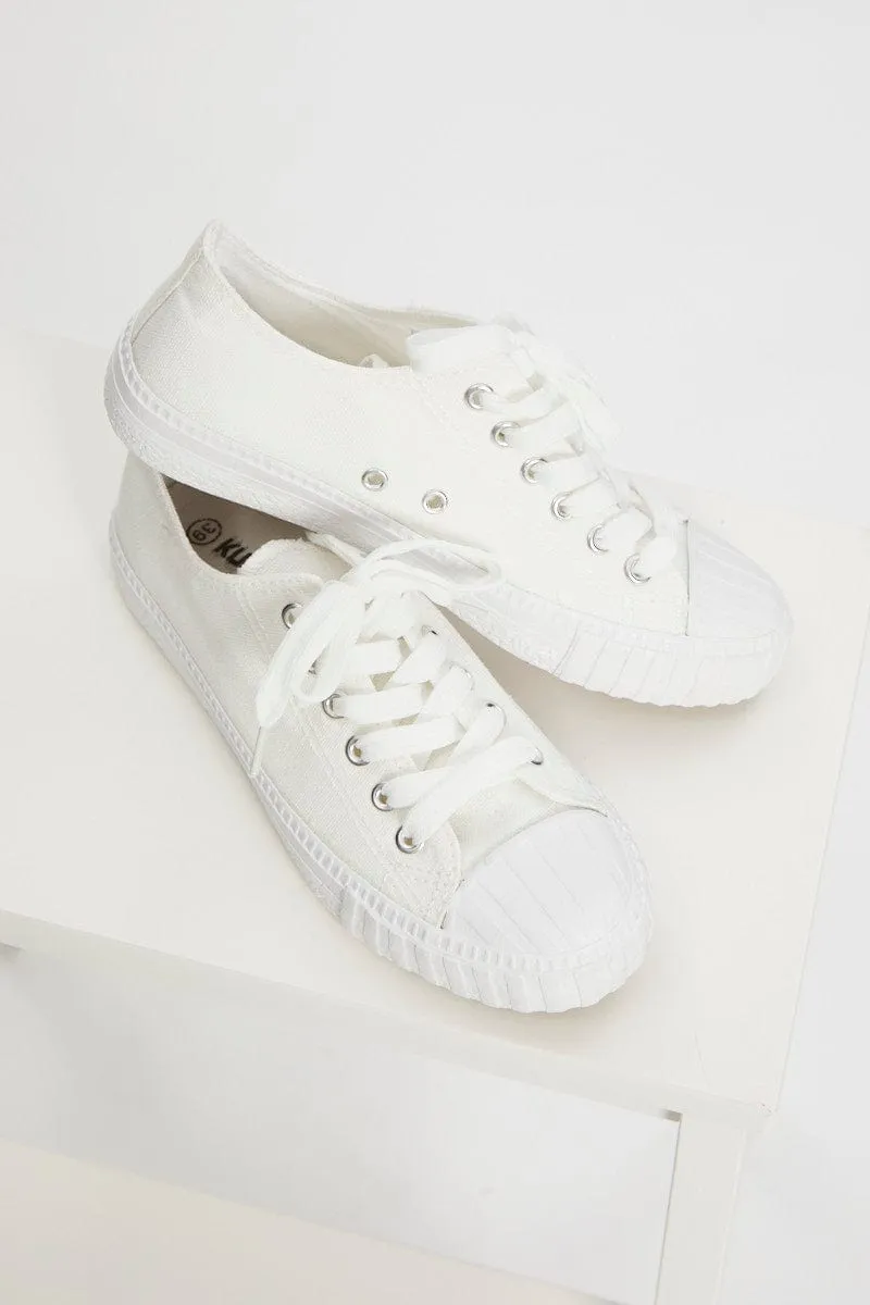 White Lace Up Sneakers