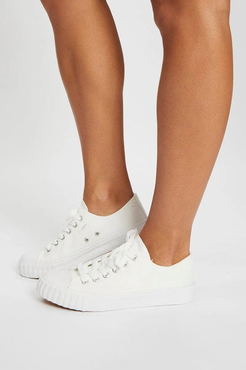 White Lace Up Sneakers