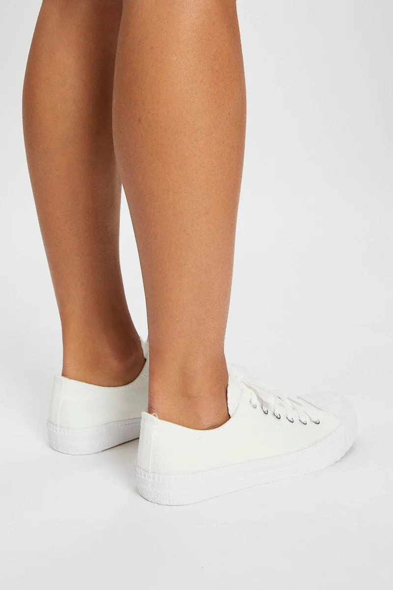 White Lace Up Sneakers