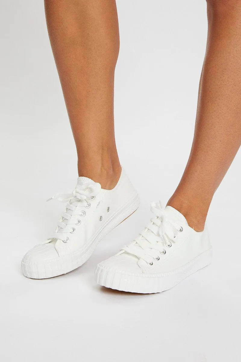 White Lace Up Sneakers