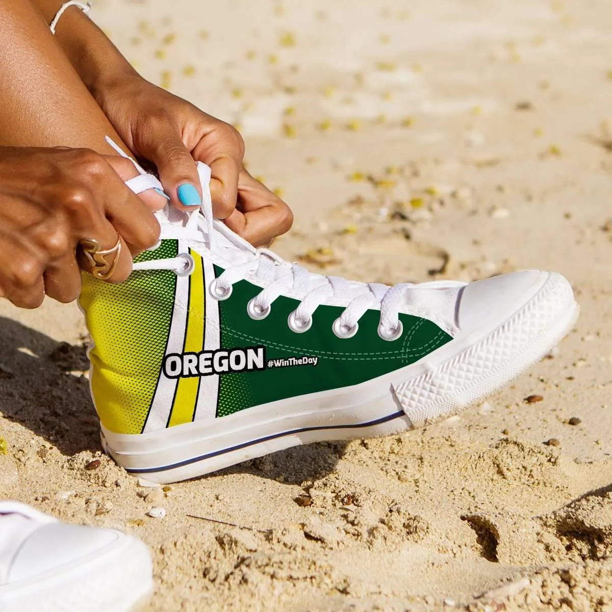 #WinTheDay Oregon Canvas High Top Shoes