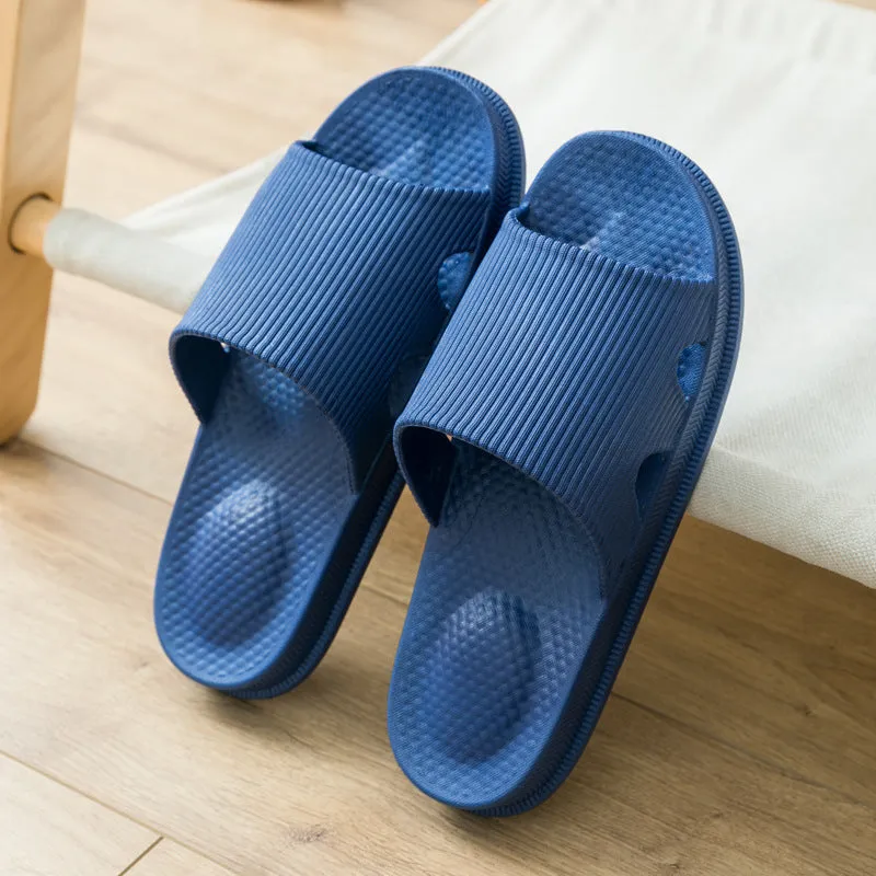 Women Bathroom Slippers With Heel Massage Ball Design Shoes At Home