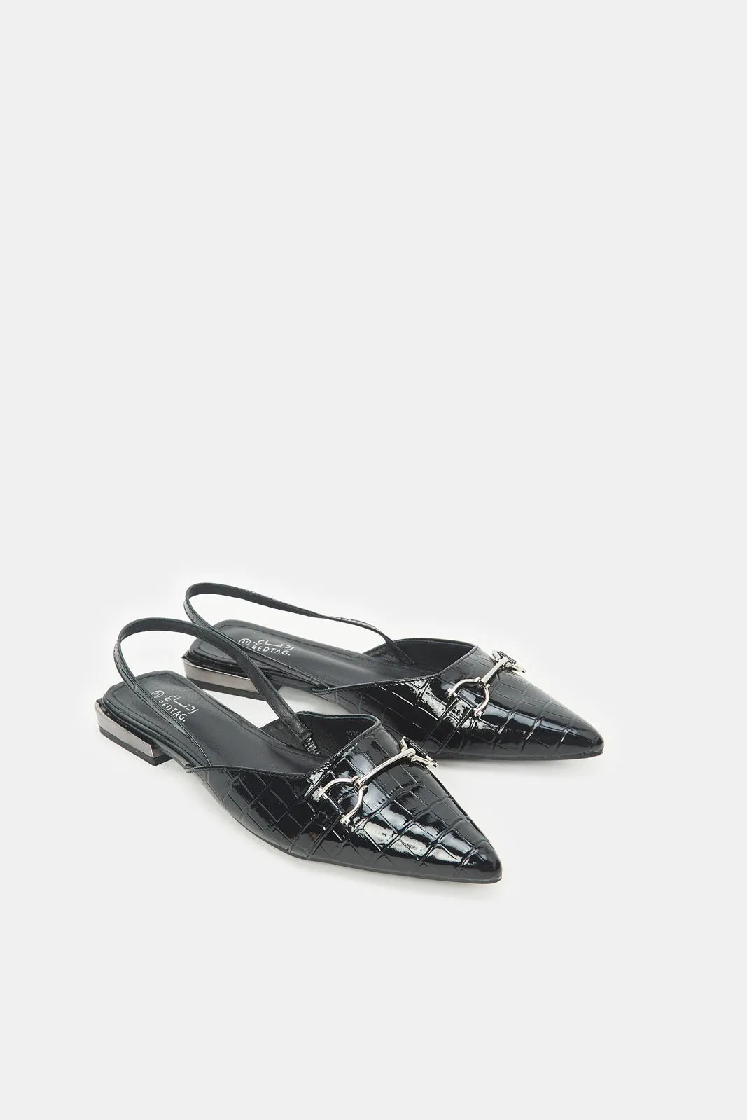 Women Black Patent Slingback