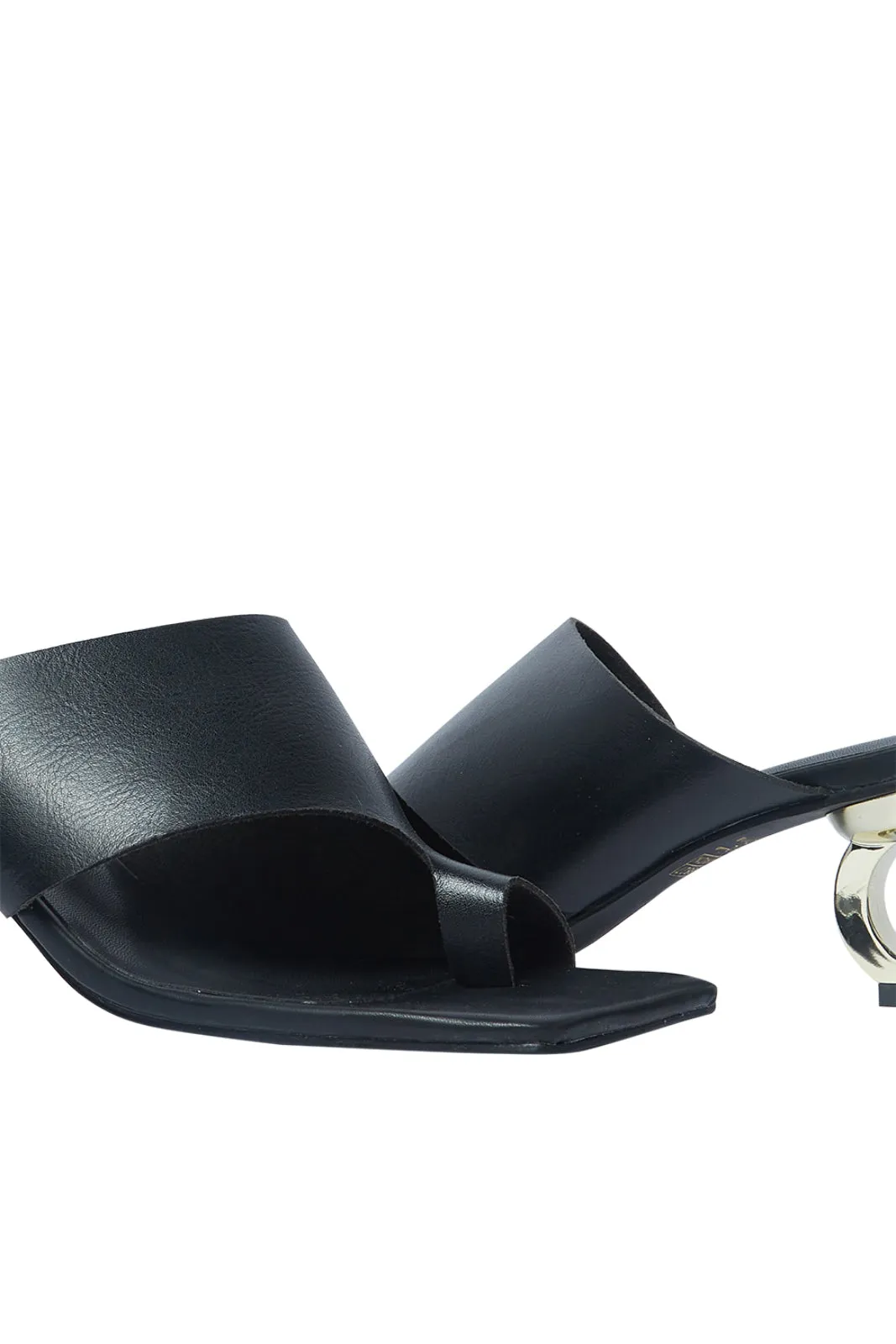 Women Black Toe Post Mule