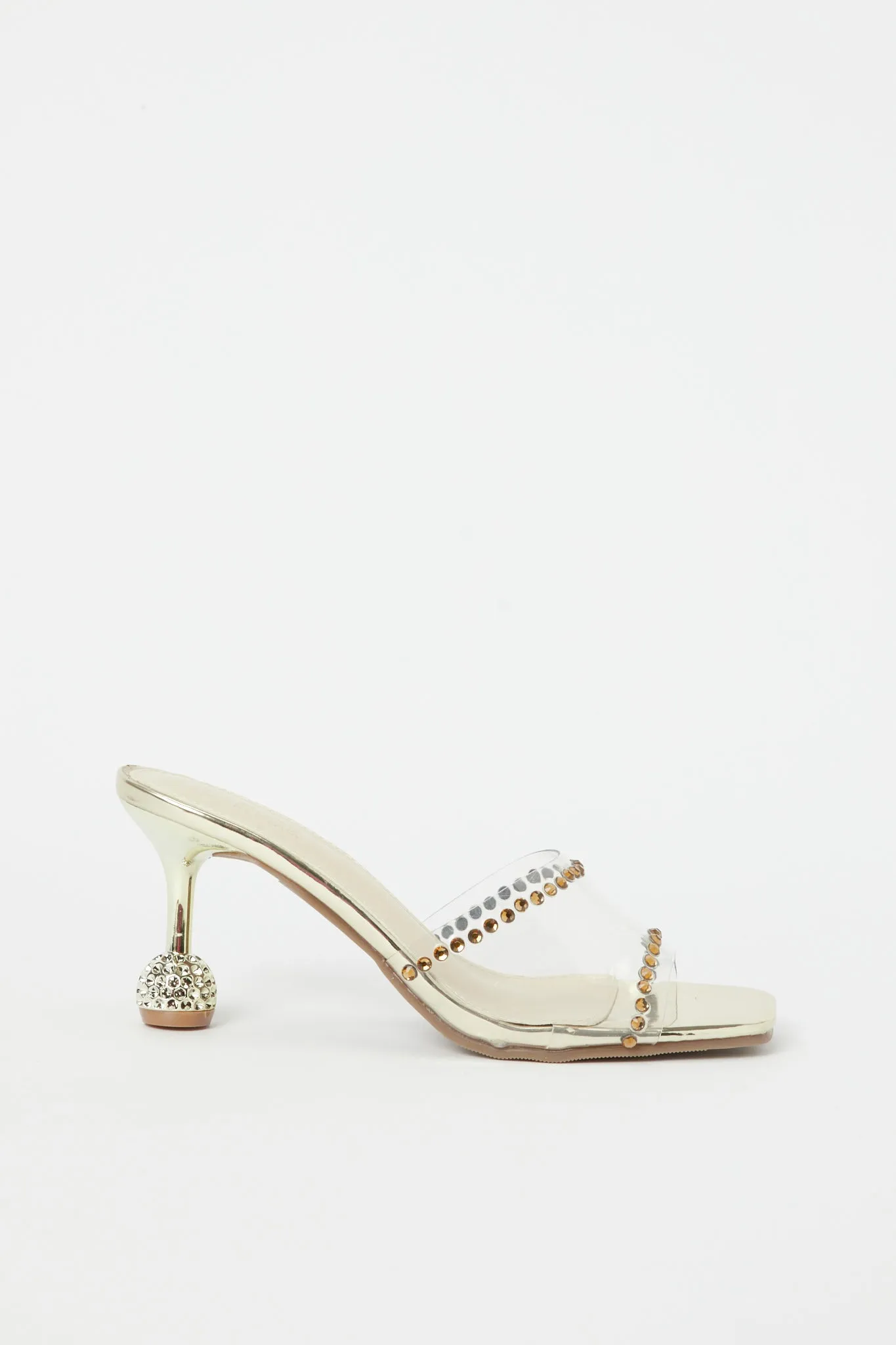 Women Gold Vinyl Mule