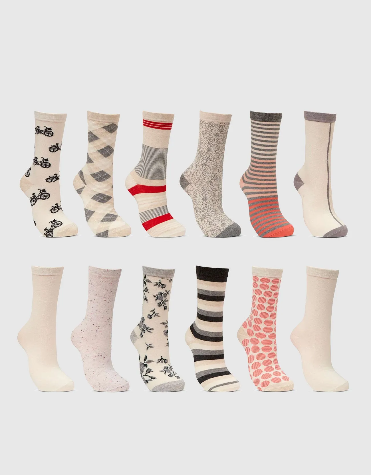 Women's Dress Crew Socks 12 Pack