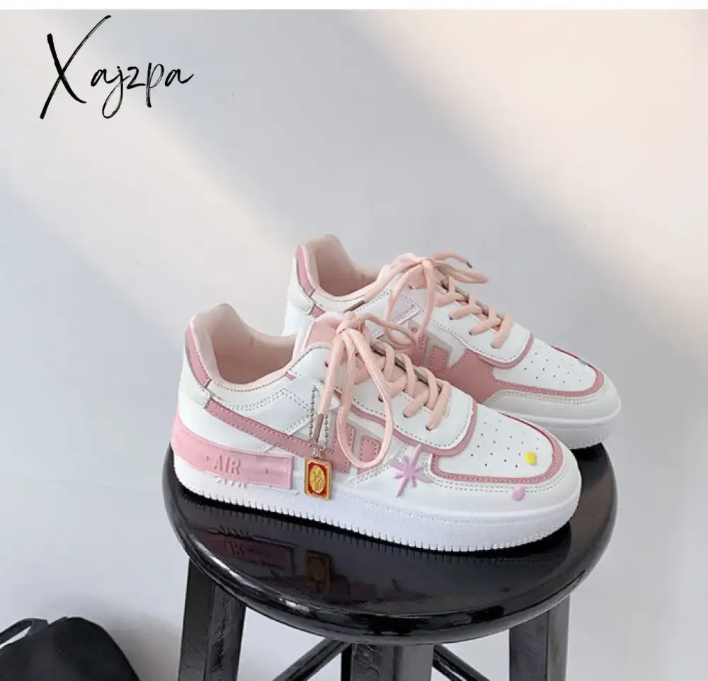 Xajzpa - New Kawaii Candy Color Canvas Sneakers Japanese Style Patchwork Women's Footwear Cute Girls' Lolita Shoes Stickers Zapatillas Mujer