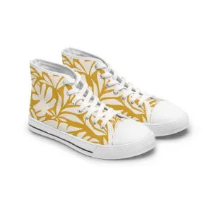 Yellow Leaves Women's High Top Sneakers