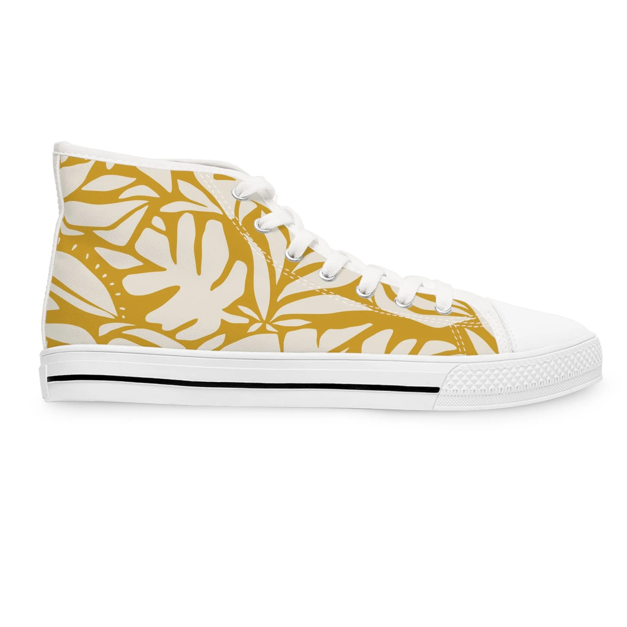 Yellow Leaves Women's High Top Sneakers