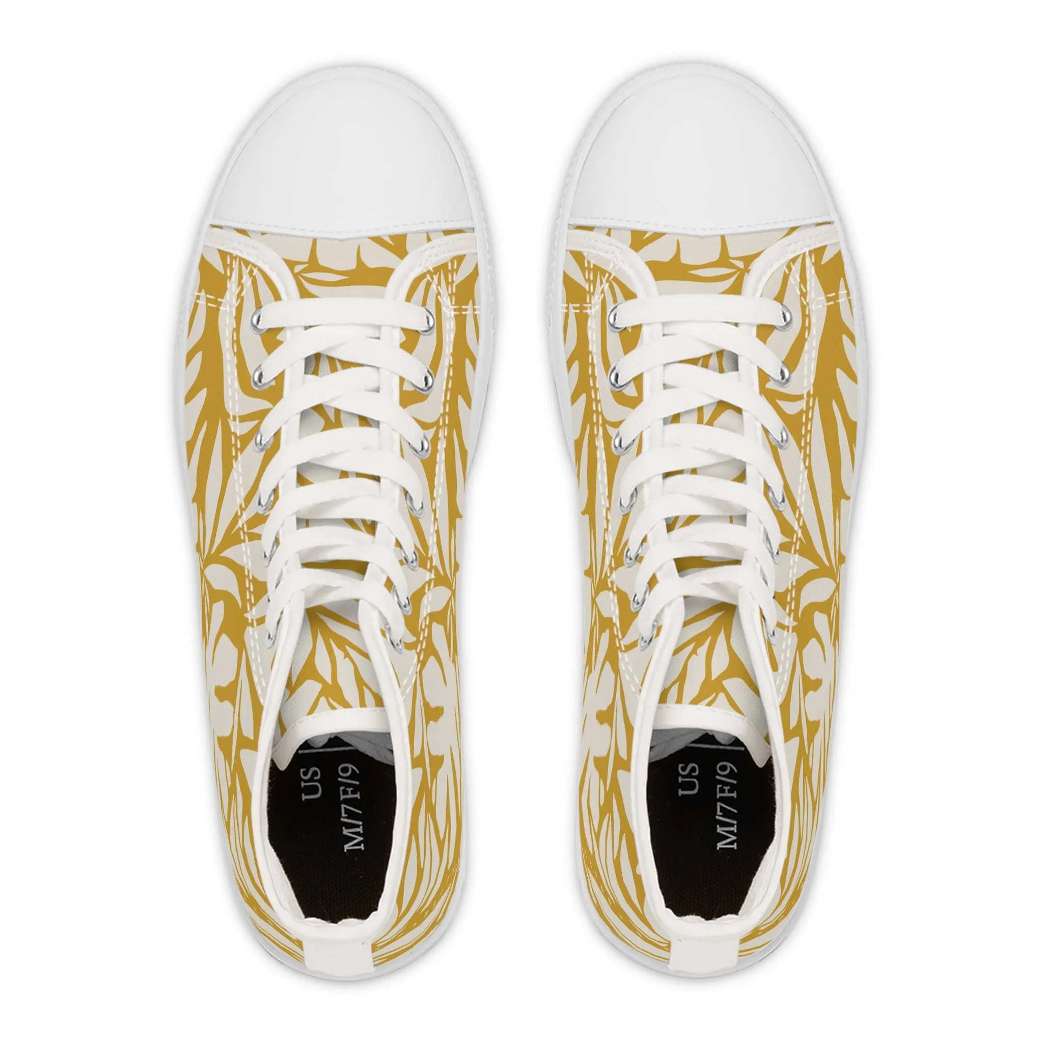 Yellow Leaves Women's High Top Sneakers