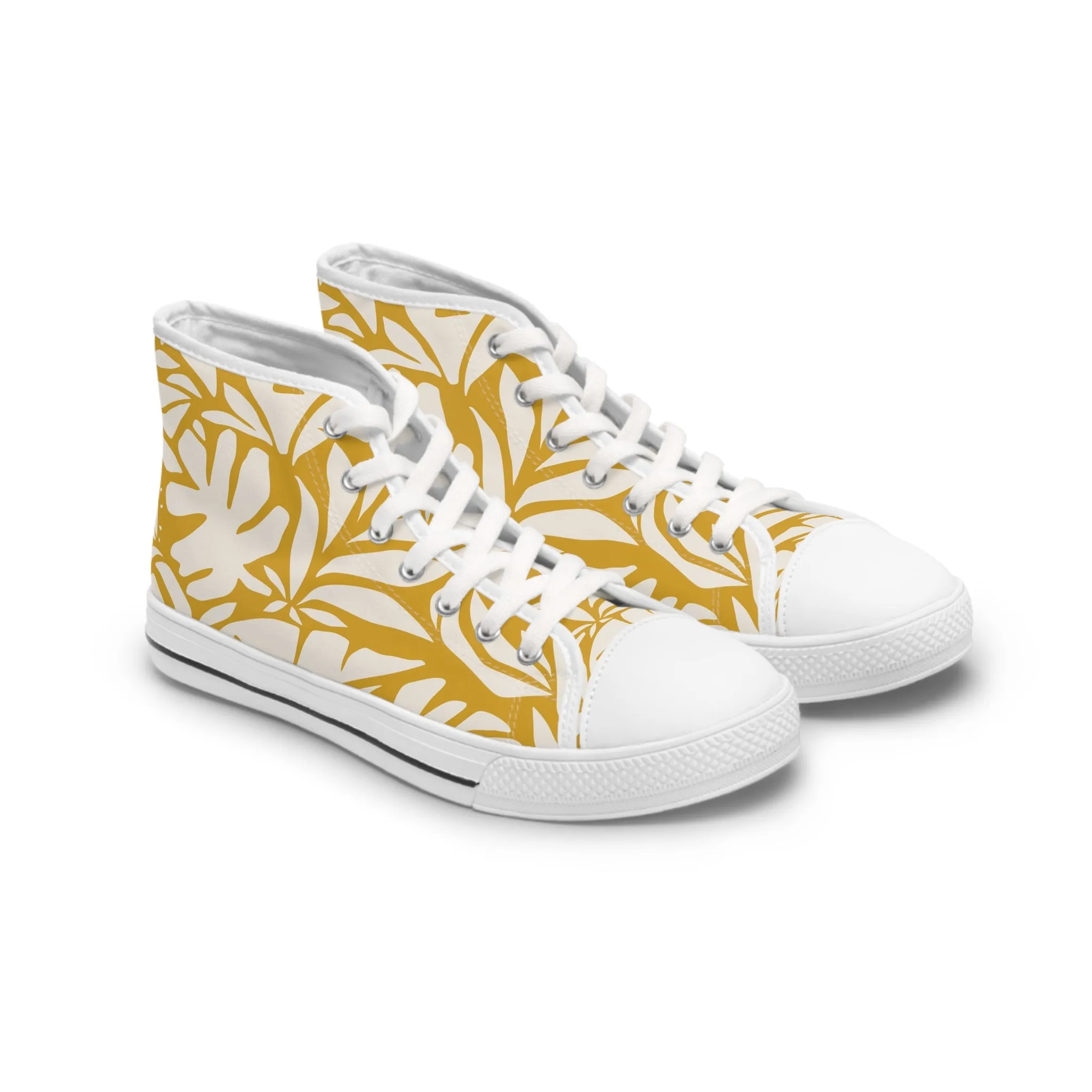 Yellow Leaves Women's High Top Sneakers