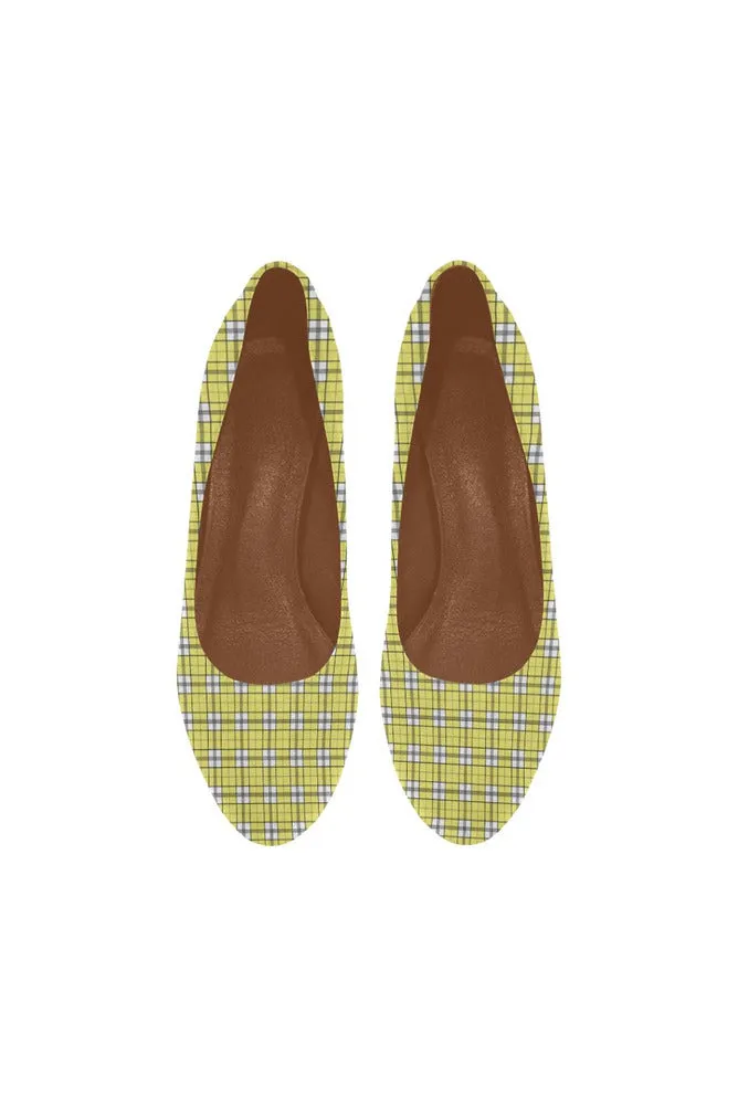 Yellow Plaid Women's High Heels (Model 044)